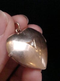 Image 2 of EDWARDIAN 9CT OLD CUT DIAMOND PUFF HEART LOCKET