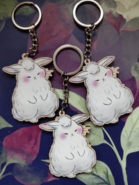 Image 3 of Chubby bunny wooden keychain
