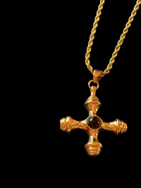 Image 1 of G.A Tiger Eye Cross Necklace