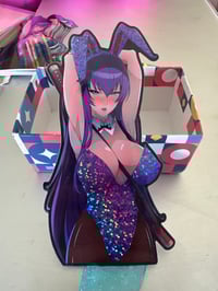 5” Zombie Killer Bunny Girl Glitter Sticker