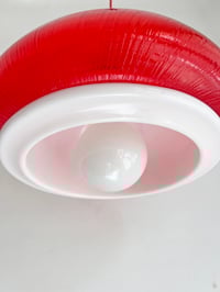 Image 3 of LÁMPARA ROJA CON DOBLE PANTALLA, AÑOS 70