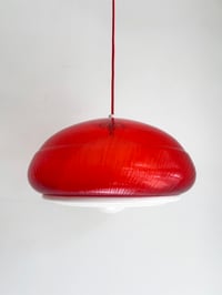 Image 2 of LÁMPARA ROJA CON DOBLE PANTALLA, AÑOS 70