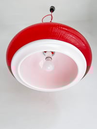 Image 7 of LÁMPARA ROJA CON DOBLE PANTALLA, AÑOS 70