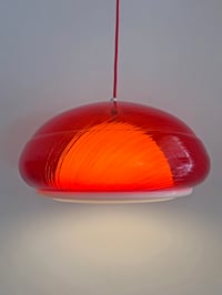 Image 4 of LÁMPARA ROJA CON DOBLE PANTALLA, AÑOS 70