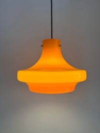 Image 2 of LÁMPARA DE TECHO DE VIDRIO NARANJA, AÑOS 70