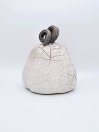 Image 2 of White Crackle Raku Pumpkin