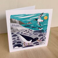 Image 1 of St Loy's Cove Oystercatchers Greeting Card