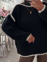 Image 3 of Color Contrast Long Sleeve Turtleneck  Sweater