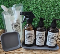 Image 1 of Pink Lavender Clouds sink set with Silicone tray 