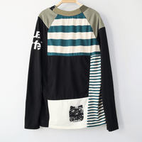 Image 1 of persian cat courtneycourtney patchwork 14/16 long sleeve raglan knit shirt top tshirt stripes