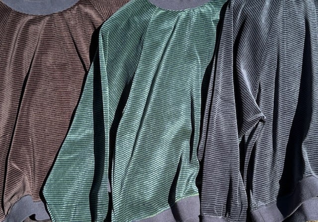 Image of Emiko Velour Pin Striped Crewneck Tops