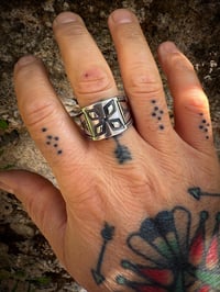 Image 6 of WL&A Handmade Old Style Heavy Ingot Repoussé Four Directions Cigar Ring