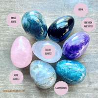 Image 9 of Crystal Eggs for Feminine Energy, Winter Solstice, Crystal Egg Set, (6) Crystal Eggs