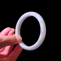 Image 2 of Pastel Green White Lavender Jade Bangle