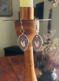Image 1 of Silver Sacred Heart Earrings