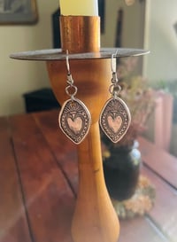 Image 2 of Silver Sacred Heart Earrings