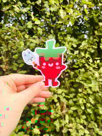 Image 1 of Seedi the Stay Die-Cut Sticker (frosted glitter)