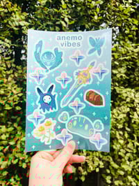 Image 2 of Genshin Anemo Vibes Sticker Sheet A5 size