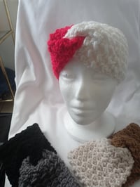 Image 3 of Twotone Crochet Headband Earwarmers