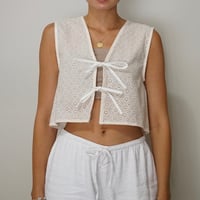 Image 2 of Eyelet Vest / Cream