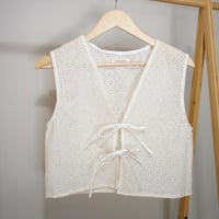 Image 4 of Eyelet Vest / Cream
