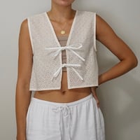 Image 1 of Eyelet Vest / Cream