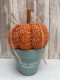 Image 1 of pumpkin with pot (made to order) 