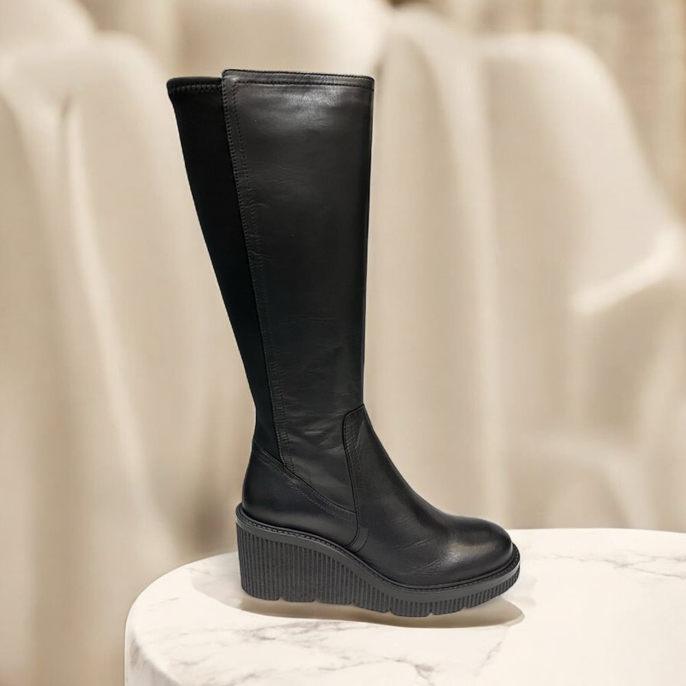 ミィ S-LLsize》起毛ツイード調ジャージワンピース【洗濯機洗い可】（ミドル