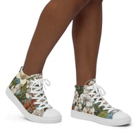 Image 1 of Colorful Botanical Plants Art Nouveau Women’s High Top Canvas Shoes