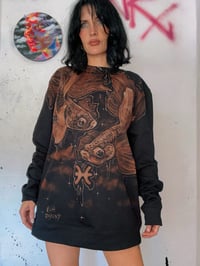 Image 3 of “PISCES” CUSTOM BLEACH PAINTED SWEATSHIRT LARGE