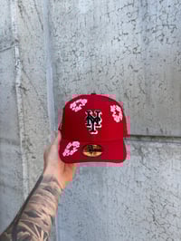 Image 2 of PINK BRIM RED NEW YORK METS CUSTOM FITTED CAP