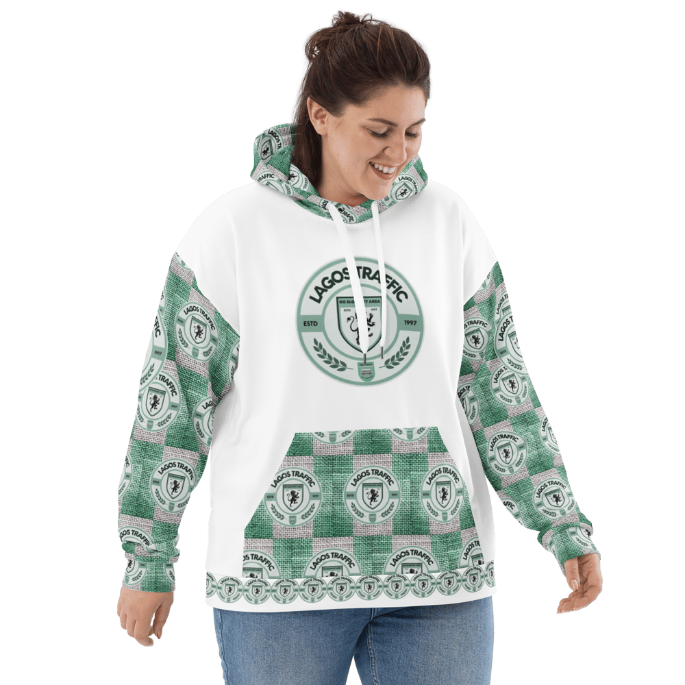 RAFFIA GREEN N' WHITE - METRO COUTURE UNISEX HOODIE COLLECTION 