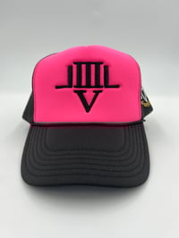 Image 1 of LVL3 NYC PINK & BLACK TRUCKER HAT 
