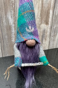 Image 3 of Harris Tweed Wee Scotland purple beard gnome