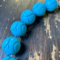 Image 9 of Magnesite Turquoise Shou Chinese Beaded Necklace