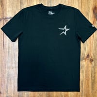 Image 1 of New Era Premium Custom Tee Black - White/ Metallic Silver 