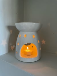 Image 2 of White star and moon cut out wax melt burner
