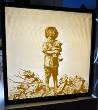 Image 4 of "Boy With Teddy" By Mas Vandal, Printed by UrbanLayers. Limited Edition run of 3 with COA