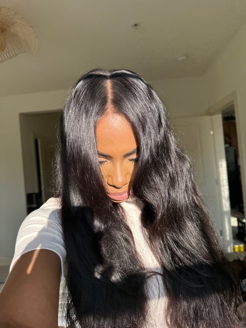 Image of 26 inch 13x4 lace front WIG with CURTAIN BANGS 