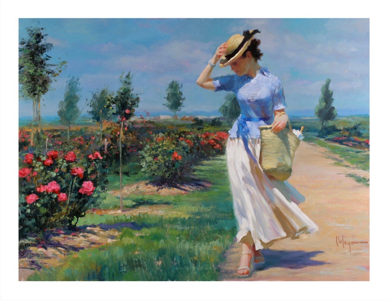 Image of PRINT ON CANVAS "AVENUE OF ROSES"