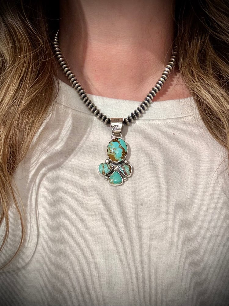 Image of Mine #8 Turquoise Cluster Pendant (1)