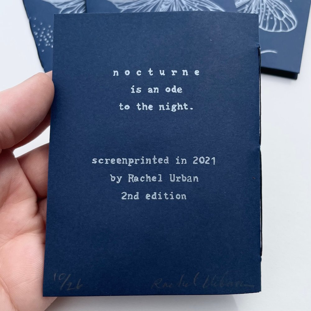 Image of Nocturne ~ screenprinted book 2nd edition