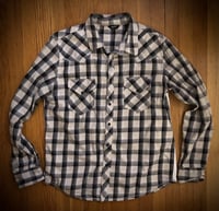 Image 2 of Upcycled “Harley Davidson” t-shirt western flannel