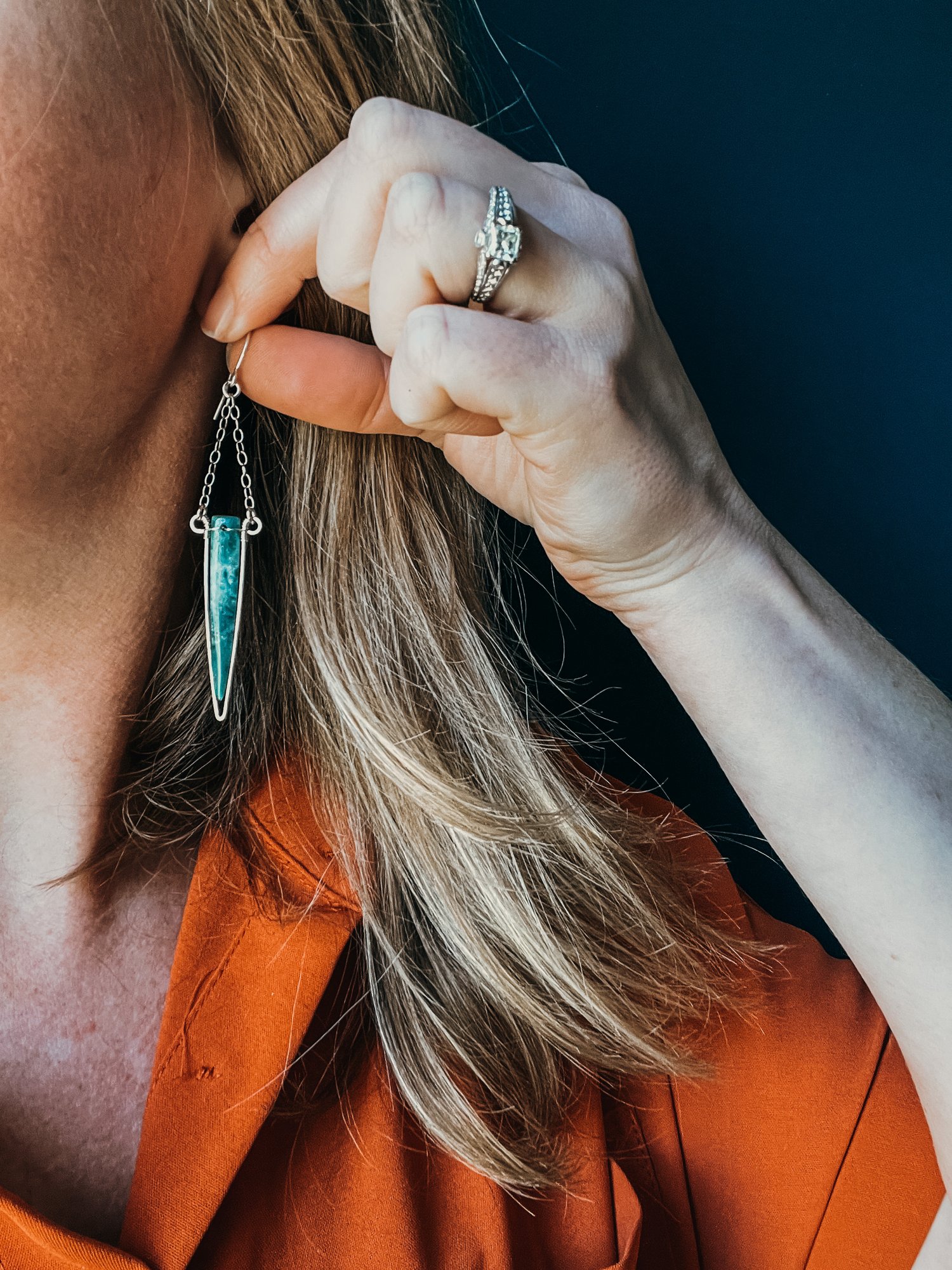 Image of One of a Kind Green Mountain Jade Spike Dangles