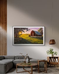 Image 2 of <h2>Sundown on the Farm </h2> <br />Original Artwork <br />24 x 40 <br />Oil
