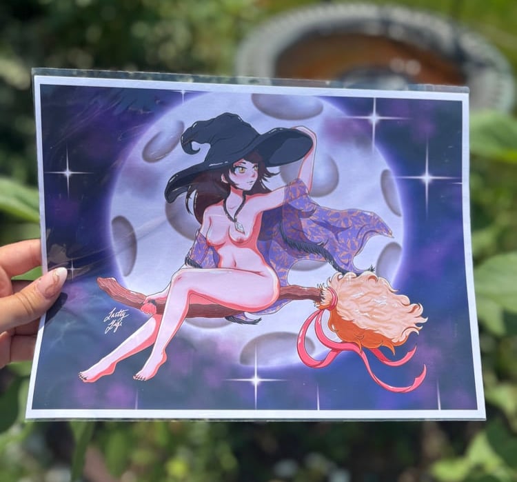 Image of Witch In The Sky Art Print