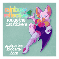 Image of Rouge the Bat Rainbow Reflective Stickers