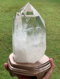 Image 11 of Clear Quartz Twin Points On Display Stand #1848