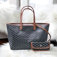 GOYARD BLACK & TAN HANDBAG 