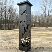 Image 1 of Garden Column - Water Lily & Dragon Flies 